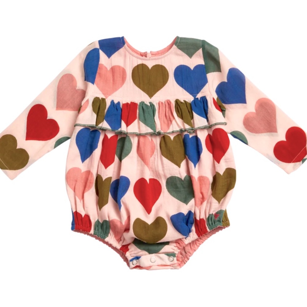 Pink chicken Frances heart bubble 6/12 mo